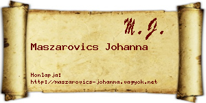Maszarovics Johanna névjegykártya